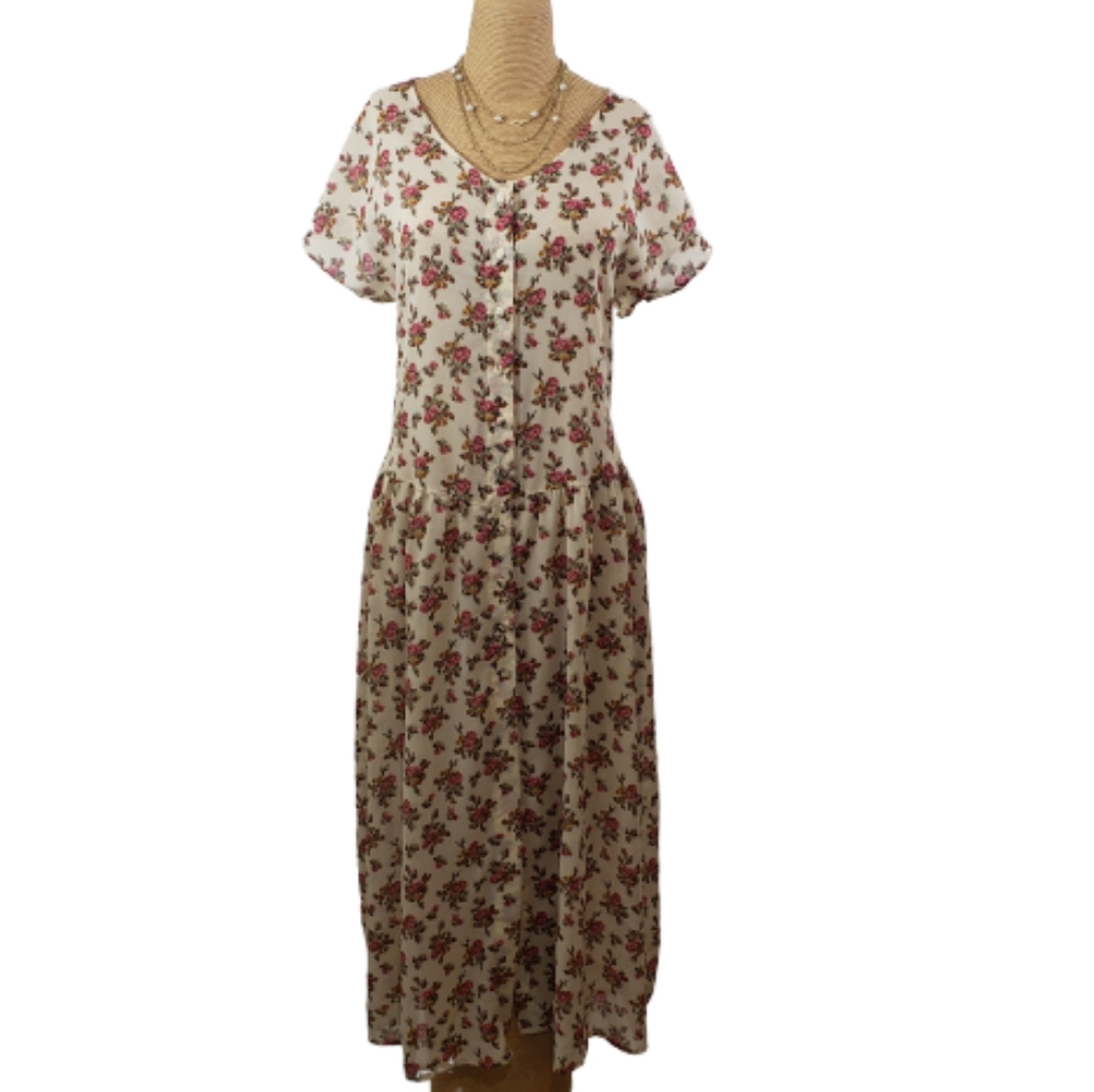 Italian Boho Floral Sheer Drop Waist Ma…